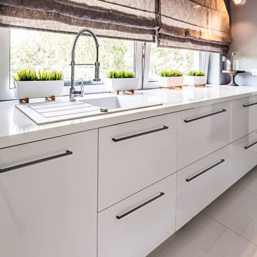 Ravinte Matte Black Cabinet Handles Square Pulls 18 Inch 10 Pack - size: 18-1/2 Inch (18 Inch Hole Center)