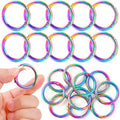 1 Inch Spring O Rings Buckles-10 Pcs Rinbow Spring Gate Rings Clasps - color: Rainbow Spring Rings-10pcs-1 Inch