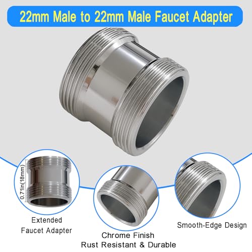 7 Pieces Male Thread Faucet Adapter Kit, Sink Faucet Aerator Adapte - color: Silver, size: MMulti-M22