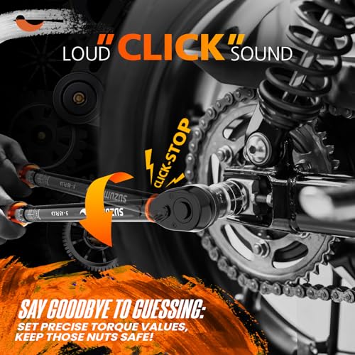 SUZUME 3/8 Inch Drive Torque Wrench Loud Click (5-45 Ft.Lb / 6.8-61 N.m) - size: 3/8"