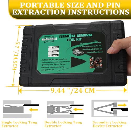 41 Pcs Terminal Pin Removal Tools with Blow-Molded Case, Yellow - color: Yellow