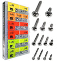 EEEEE Self Tapping Screws Assortment Kit 574pcs Assorted Screws M3 M4 M5 M6 304 Round Head Stainless Steel Screws Kit Sheet Metal Screw Kit, Phillips Drive Small Wood Set Screw Assortment - size: Metric Pan Head 574pcs