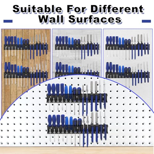 Screwdriver Organizer Wall Mount,16" Metal Screwdriver Holder,Black - size: 2 PCS