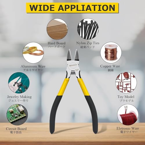 BOOSDEN Wire Cutter 6.5 inch Cutting Pliers Diagonal Cutter Metal Snipper - size: 6.5"- 1 Pack