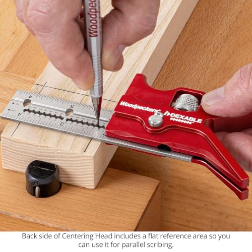 Woodpeckers inDexable Square System, 4 Inch Center Finder, Feature Packed Compact Woodworking Square - color: Mini, style: Center Finder