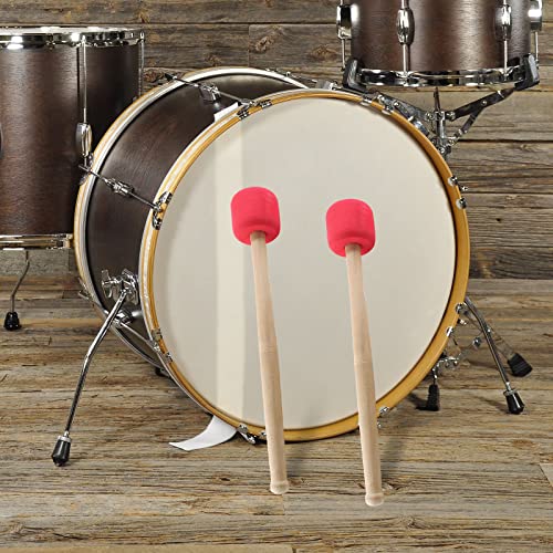 Jiozermi 2 Pcs Drum Mallet, Red, 12.8 Inches for Drums Snare Drums - color: Red