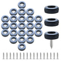 24pcs 3/4" (19mm) Screw on Furniture Sliders, Gray/Black - size: 3/4 inch (19mm)