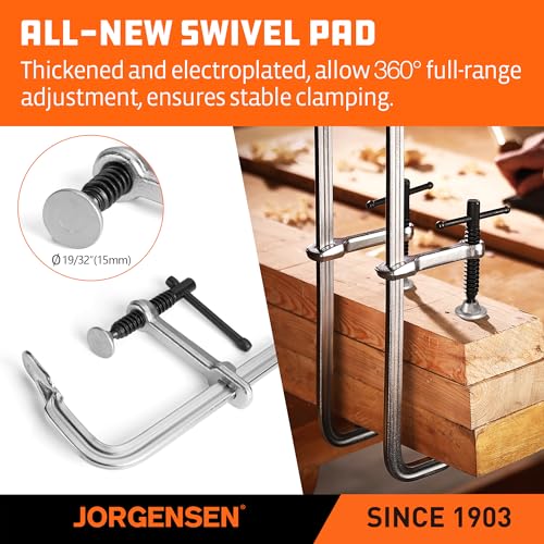 Jorgensen 18-Inch Light-Duty Drop Forged Steel Bar Clamps, 2-Pack - size: 18 Inch