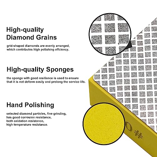 4pcs Diamond Hand Polishing Pads for Ceramic Tile Glass Grinding,Sanding Blocks Polishing 60#,100#,200#,400#