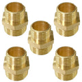 1/2" x 3/8" Male Threaded Hex Nipple Reducer Brass NPT Pipe Fitting Adapter Straight Connectors Pack of 5 - size: 1/2" x 3/8" -5 Pack