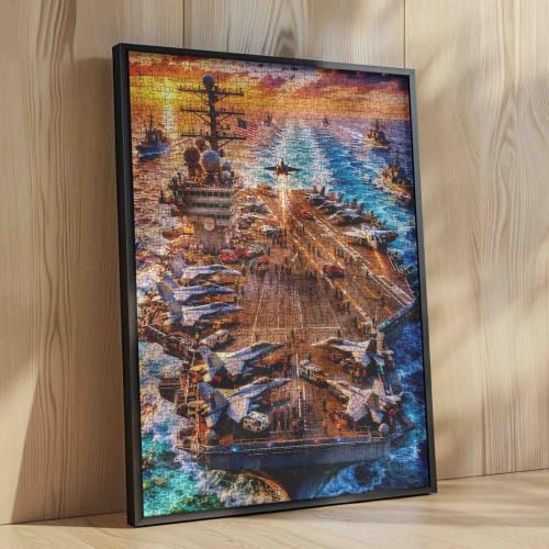 Aircraft Carrier Puzzle 1000 Pieces for Adult 19.7 x 27.6 Inch - color: Airplane-02