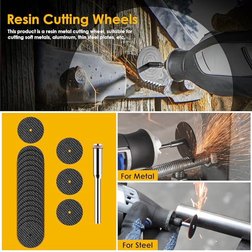 44 Pcs Black Cutting Wheel Set Compatible with Plastic for Rotary Tool - color: Black