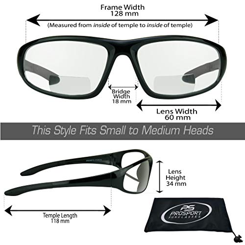 proSPORT Bifocal Safety Glasses ANSI Z87 Black Frame Clear Lens Safety Reading Glasses Men Women Industrial Work Protection - color: Clear - 2 Pairs