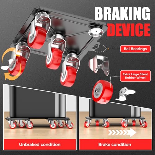 Kavlium Heavy Duty Furniture Dolly,5-Wheel Furniture Movers,5.3 Inch - color: Red, size: 5.3in