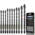 DKIBBITH 4-Flute Serrated Masonry Drill Bit Set,11-Piece Black - 3/16" to 1/2" for Concrete, Tile, Brick, Glass, Ceramic,Wood. - size: 11 Pack Serrated (3/16"-1/2")