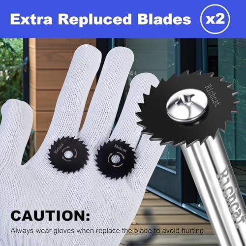 Richcat Inside Pipe Cutter with 3 Replaced Blades, for PVC and Plastic Pipe,Blade 1.2mm thick - size: 1/4" Hex Shank (3 Saw Blades)