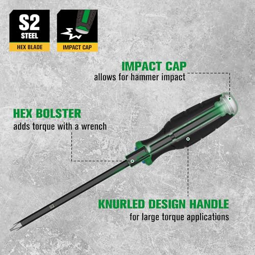 SK 8-Piece Screwdriver Set Heavy Duty, Demolition Screwdriver, S2 Steel - size: 8PC
