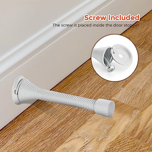 Ravinte Door Stoppers, 12 Pack White Spring Door Stops with Rubber Bumper - color: White