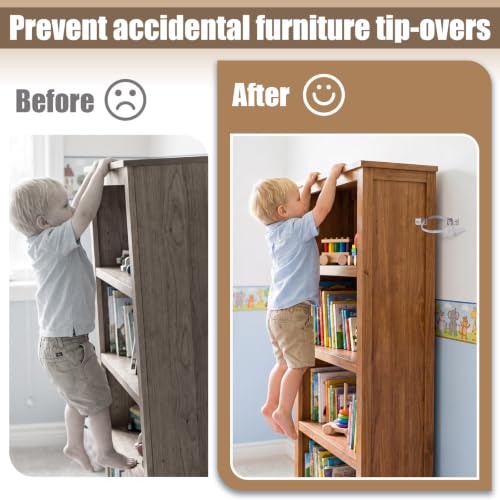 12 Pack Furniture Anchors for Baby Proofing, Furniture Wall Straps - color: White Nylon Straps - 12 Pack