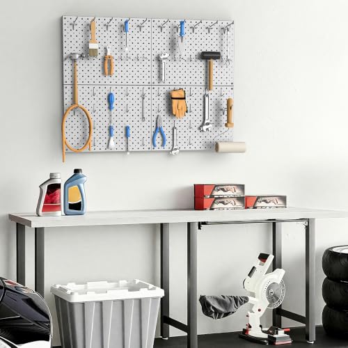 EVERHANGER Metal Pegboard Panels, Heavy Duty Pegboard Wall Organizer - color: Gray, size: 2pack 12"X16"