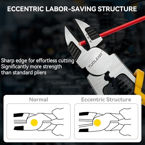 8 Inch 3-in-1 Wire Cutters, Heavy Duty Diagonal Cutting Pliers