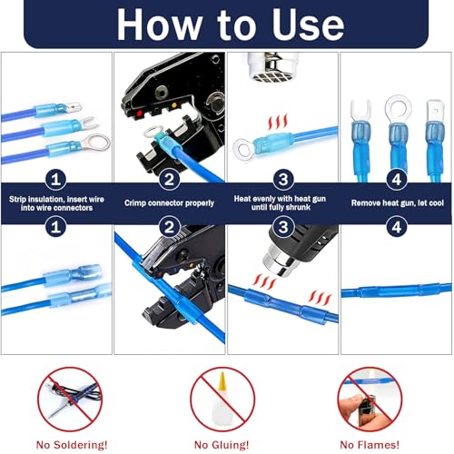ZQZ 128Pcs Heat Shrink Marine Wire Connectors Assortment Kit, Waterproof - size: Heat Shrink