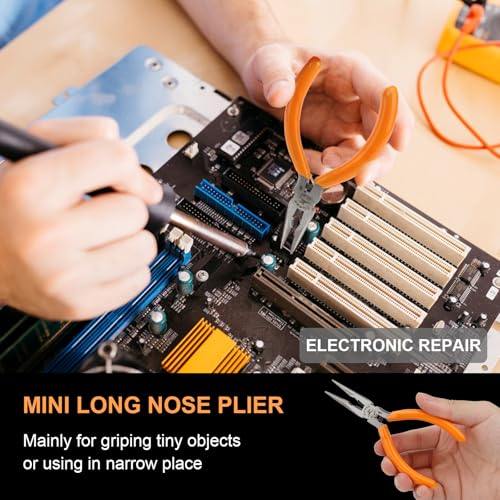 Rongon 5in Small Needle Nose Pliers,Long Nose Plier, Jewelry Plier Tool - size: 3Pcs
