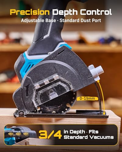 Seesii 21V Brushless 3" Cordless Cut-Off Tool with 2x 4.0Ah Batteries