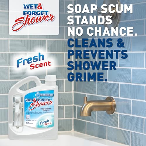 Wet & Forget Shower Cleaner Spray, No Scrub, Fresh Scent, 64 Fl Oz - size: 64 Fl Oz (Pack of 1)