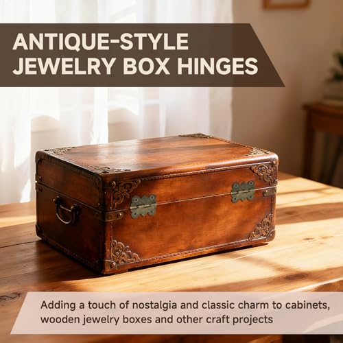LEFTSTARER 40Pcs 1.2In Antique Cabinet Door Hinges, 20pcs latches with Screws, Bronze Butterfly Style, Small Hinges for Crafts Cabinet Wooden Jewelry Boxes (C.40 Butterfly Hinges + 20 C latches) - color: C.40 Butterfly hinges + 20 C latches