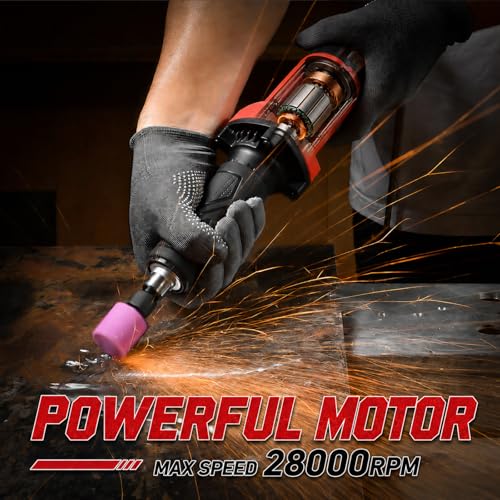 AOBEN Power Die Grinder 28,000 RPM Max, Electric Straight Grinder Tool 1/4" Collet, Power Motor Heavy-Duty for Metal Grinding, Polishing, Welding Repair & Rust Removal, Ergonomic Grip