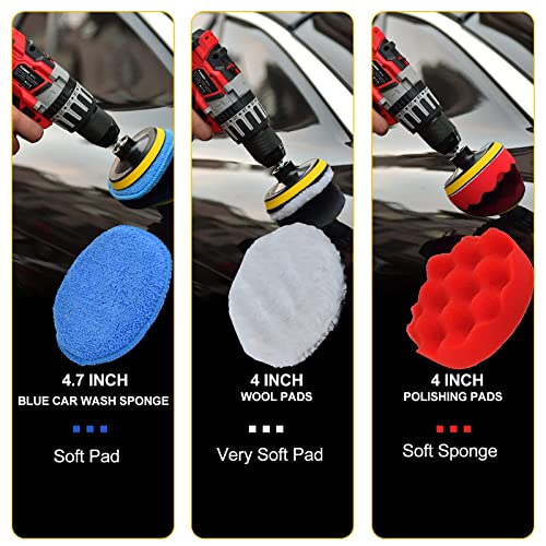 45 Piece Drill Brush Attachment Set, All Purpose Power Clean Scrubber Brush, Scrub Pads & Sponge with Extend Long Attachment for Bathroom, Kitchen,Grout,Tub,Tile,Corners, Auto