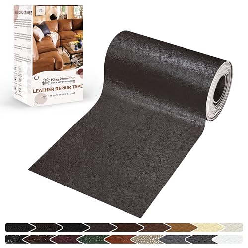 KING MOUNTAIN Leather Repair Patch,4 x 63 Inches self Adhesive Leather Repair Tape for Damaged Leather Furniture, Sofa Seating,Car Seats, Leather Goods（Chocolate Brown） - color: Chocolate Brown, size: 4" x 63"