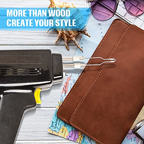 Outus 23 Pieces Wood Burning Tips Pyrography Tips Nibs Kit Wire Pen Nibs Replacement Tools for High Impedance Adjustable Pyrography Machine Accessory Tool Wood Leather Making