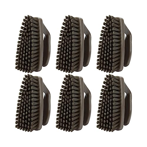 SPARTA Scrub Brush with Iron Shaped Handle and Stiff Bristles, Heavy Duty Scrubber Brush for Kitchen, Bathroom, Shower, Tile, Sink, Carpet and Bakepans, Heavy Duty, 6 Inches, Brown, (Pack of 6) - color: Brown, size: 6 Inches (Pack of 6)