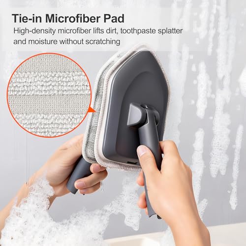 CLEANHOME Tile Tub Scrubber Brush for Cleaning Toilet Wall,Bathtub,Sink - color: Gray