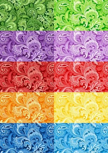 10"x10" 50pcs Cotton Fabric Squares for Sewing Quilting Supplies-Paisley - color: Paisley, size: 50 PCS 10"x10"