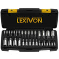 LEXIVON Master HEX Bit Socket Set, Premium S2 Alloy Steel | Complete 32-Piece, SAE and Metric Set | Enhanced Storage Case (LX-144) - style: HEX 32pc