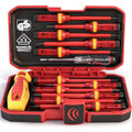1000V Insulated Electrician Screwdriver Set - 13-Piece Professional Electrical Screwdriver Set Insulation Handle CRV Steel Magnetic Phillips Slotted Pozi Torx Tips VDE & GS Certified - color: 13 Pcs Vde Interchangeable Pro