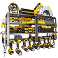 Spampur Power Tool Organizer Wall Mount | 4 Layers, Heavy Duty, Garage Storage - size: 4 shelves 4 slots (2 pack) without power strip