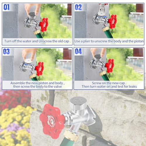 Boltigen Chrome Outdoor Faucet Repair Kit, ASSE 1019-A Vacuum Breaker Outside Faucet Repair Kit, Hose Bib Spigot Repair Kit for Anti-Siphon Frost-Free Sillcock Valves, Vacuum Breaker Replacement Kit - color: Silver