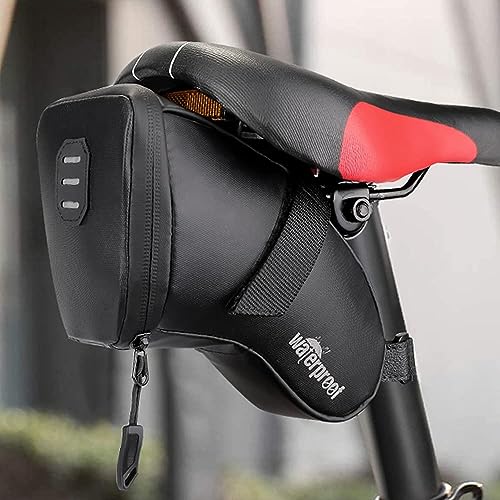WOTOW Bike Tyre Repair Kits, Waterproof Bicycle Saddle Bag & 120 Psi Mini Pump & Multifunctional Bike Tyre Lever & Self Adhesive Patch Portable Repair Cycling Tool Set for Riding Mountain BMX