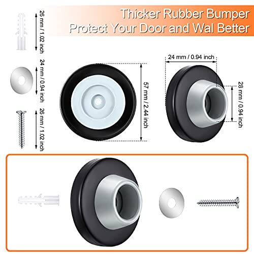 Blulu Door Stopper Wall Bumper Flush Mount Protector - color: Black