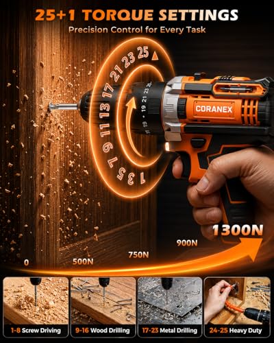 21V Cordless Drill Set with Toolbox & All-in-One Tool Kit