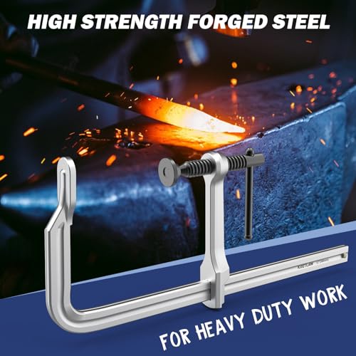 12 Inch Heavy-duty Bar Clamps (1200 lbs), 4-Pack, 4-3/4" Throat, Thickened F Clamps for Welding, Metalworking and Woodworking - style: 1200 Lbs