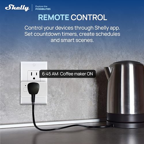 Shelly Smart Plug UL, WiFi, Bluetooth, Zigbee, Matter Outlet with Power Metering, Works with HomeKit, Google Home, Alexa, Home Assistant, Smart Socket, Easy Setup, Remote Control, Plug US Gen4 White - color: White