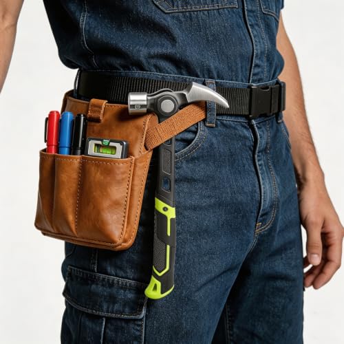 Claw Hammer with Magnetic Nail Starter, Heavy Duty Steel Framing Hammer with Shock-Absorbing Grip and Side Nail Puller for Construction, Roofing, and DIY Demolition Tools