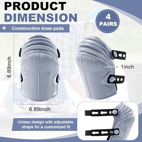 Soulchen 2 Pairs Heavy Duty Construction Knee Pads for Work, Gray - color: Gray