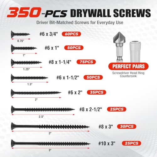 WORKPRO Drill Bit Set, 455Pcs Drill Bits and Screwdriver Bit Set w/Screws
