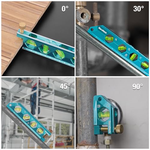 DURATECH 3-Piece Level Tool Set, Magnetic Torpedo Level with V-Groove - size: 3PCS(2.5", 6.25", 8")
